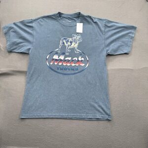 Mack Trucks Shirt Mens Large Blue Bulldog Built Like A Truck Tee Patriotic